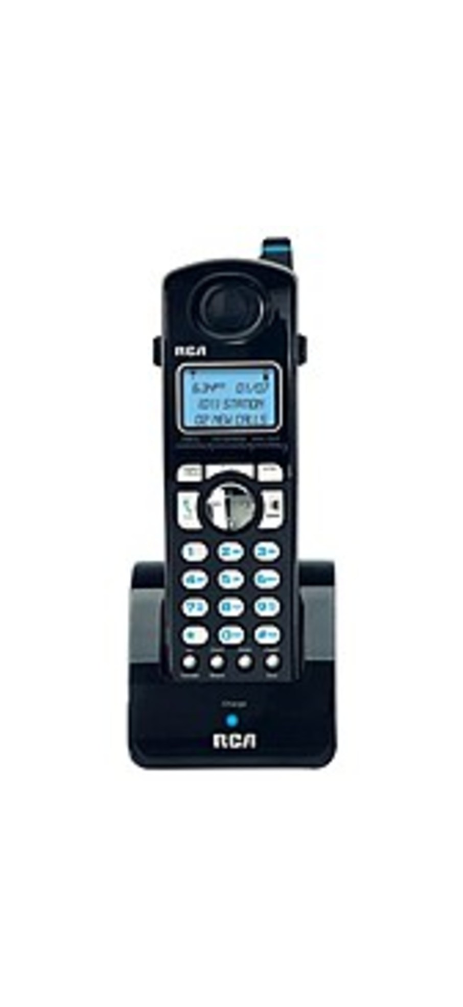 RCA ViSYS H5401RE1 DECT 6.0 4-Line Accessory Cordless Handset with Speakerphone - Black, Silver