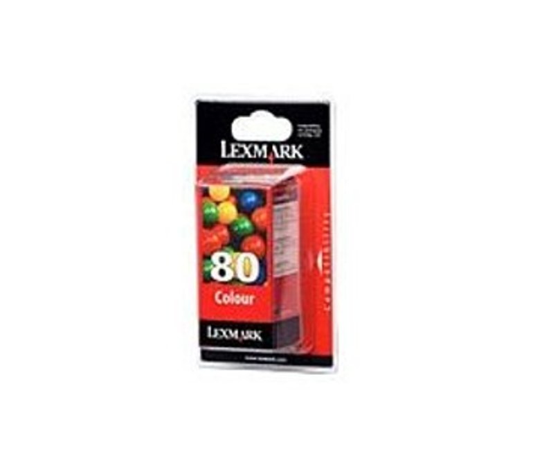 Lexmark 12A1980 No. 80 Standard Yield Color Print Cartridge for 3200, 5700 Color Jetprinter and 5770 Photo Jetprinter - Yellow, Cyan, Magenta