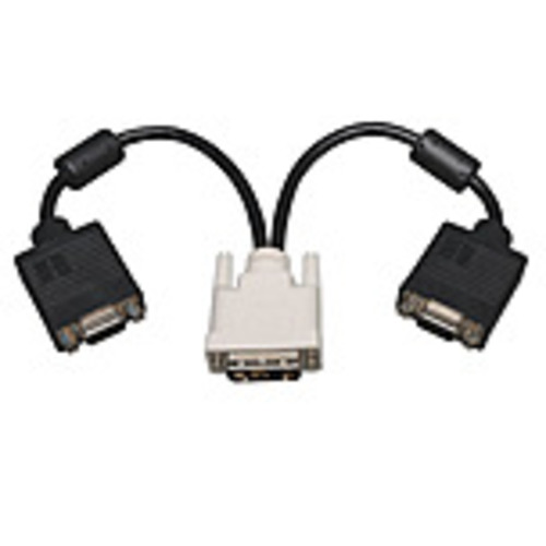 Tripp Lite P120-001-2 DVI to 2 x VGA Splitter Cable - Black