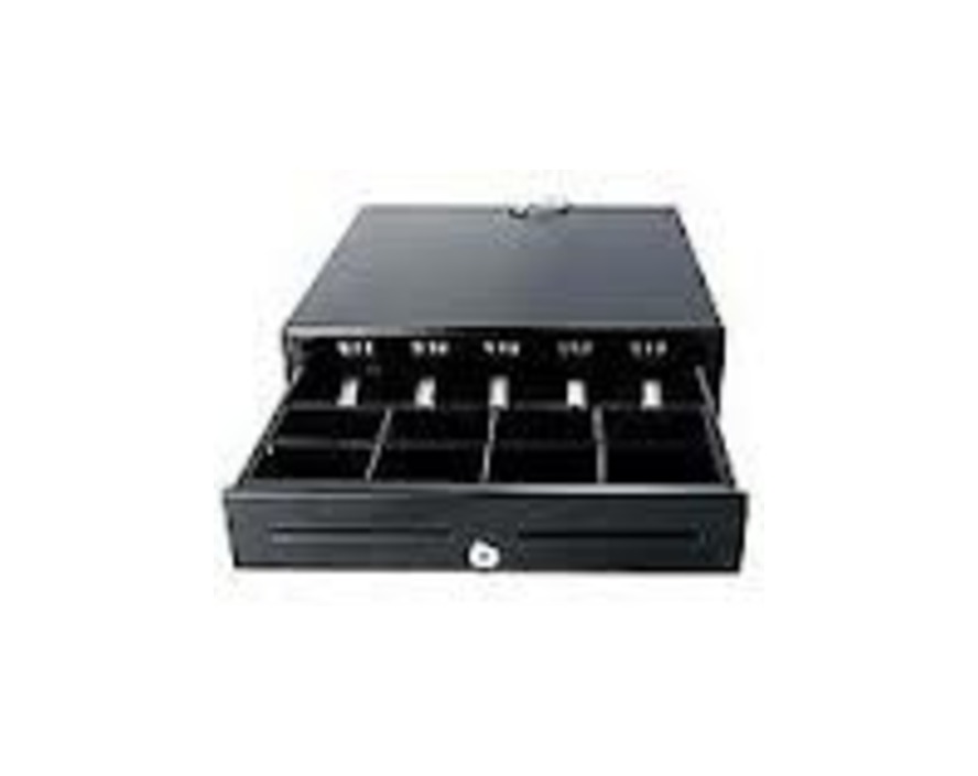 MMF MediaPLUS 22612516137204 16-inch Cash Drawer - Solenoid 12/24 V - Random Lock - Black