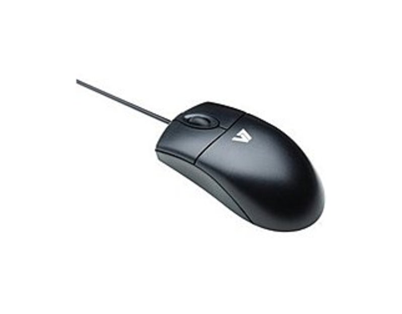 V7 M30P20-7N PS/2 Optical Scroll Wheel Mouse - 1000 dpi - Wired - Black