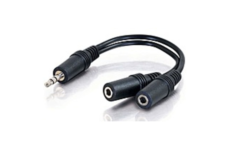 Image of Cables To Go Value Series 757120404262 3.5 mm Stereo Male to 3.5 mm Stereo Female Y Cable for iPod - Black