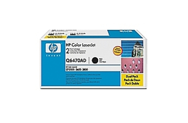 HP Q6470AD 501A Laser Toner Cartridge for LaserJet Q6470A - 6000 Page Yield - 2-Pack - Black