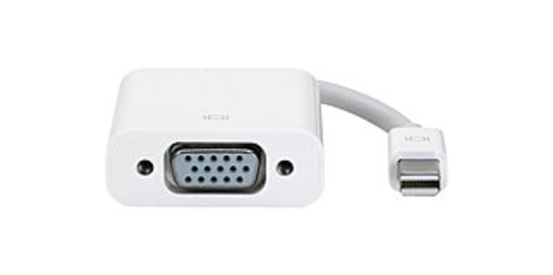 Apple MB572Z/B Mini DisplayPort to VGA Adapter Video Cable for Apple MacBook - 1 x Mini DisplayPort Male Digital Audio/Video - 1 x 15-pin HD-15 Female