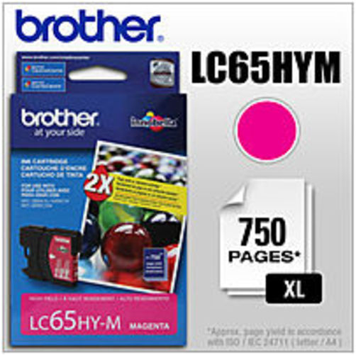 Brother LC65HYM High Yield Ink Cartridge for MFC-5890CN Printer - 750 Pages Yield - Magenta