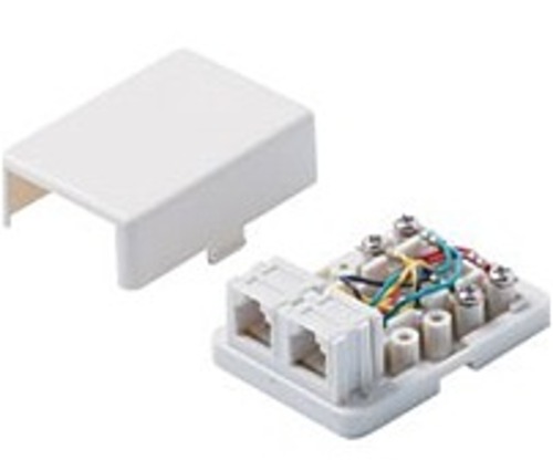 Steren BL-320-145WH 6-Conductor Tel Surface Mount Jack - White