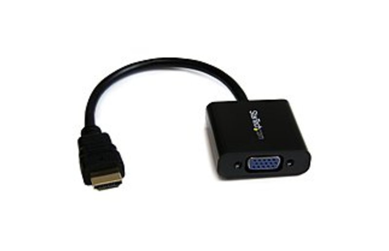 StarTech HD2VGAE2 HDMI to VGA Converter for Desktop PC, Laptop - Male-Female Connector - Black