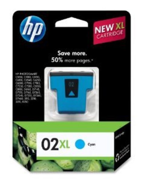 HP C8730WN 02XL Hi-Yield Ink Cartridge for Photosmart 3110 All-in-One - 600 Pages Yield - Cyan