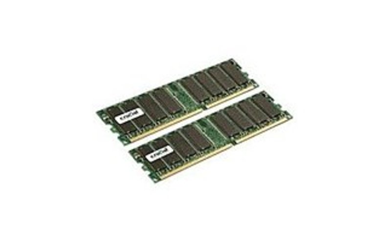 Crucial Technology CT2KIT6464Z40B 1 GB (2 x 512 MB) Memory Module - DDR SDRAM - DIMM 184-pin - 400 MHz (PC3200)