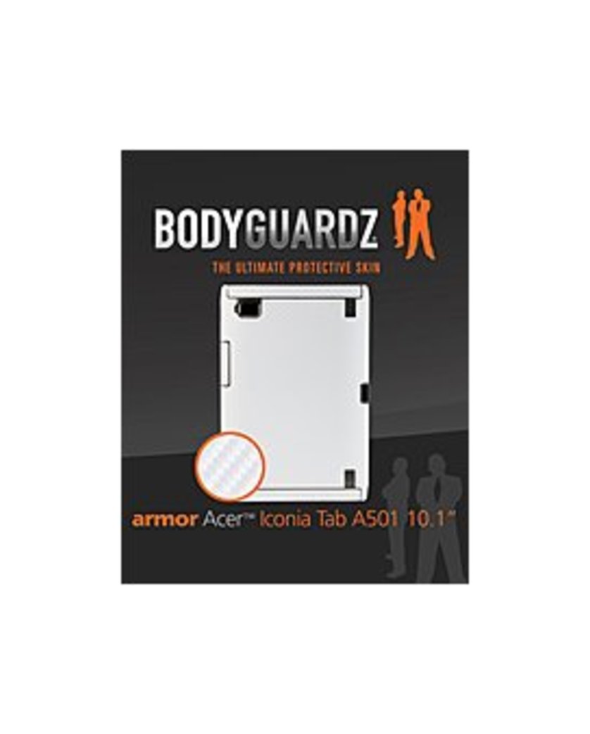 BodyGuardz Armor BZ-ACWT5-0911 Carbon Fiber Skin Protection with Screen Protector for Acer Iconia Tab A501 - White