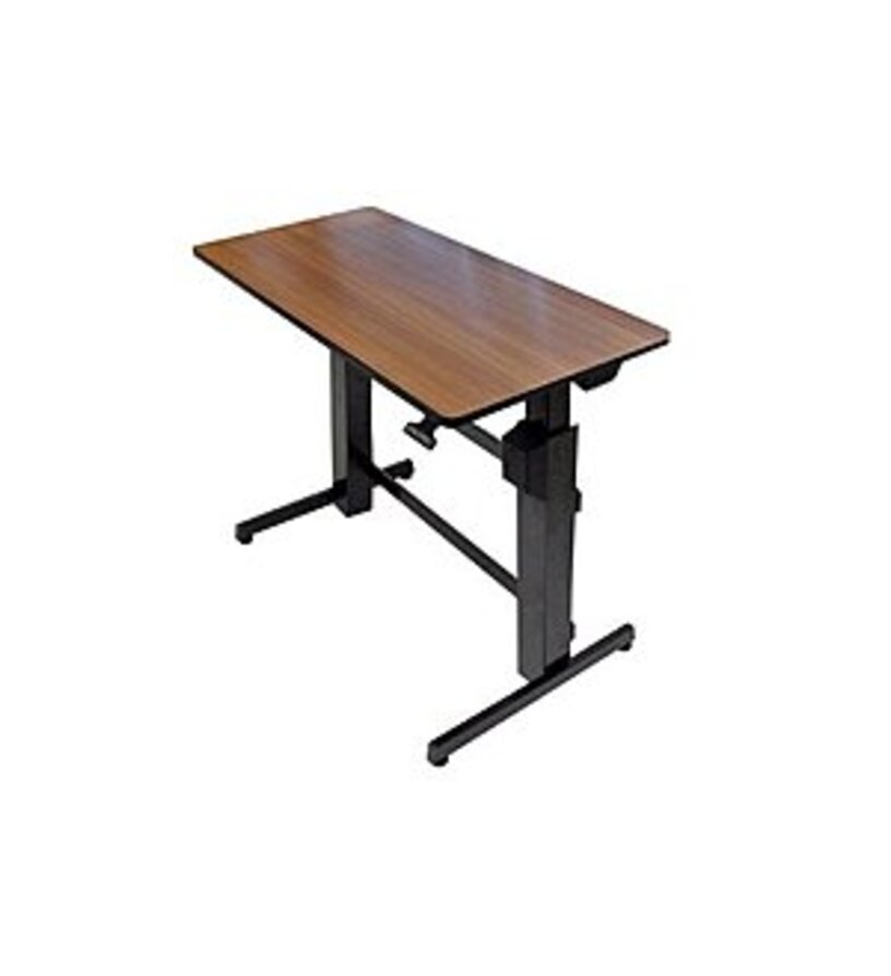 Image of Ergotron Workfit-D 24-271-927 Sit-Stand Desk - Black, Walnut Top