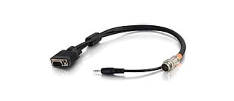 C2G RapidRun 60048 1.5 Feet Multi Format Flying Lead Video/Audio Cable - 1 x 15-pin HD D-Sub Male, 1 x Mini-phone Stereo 3.5 mm Male, 1 x MUVI Male -