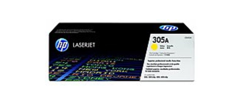 HP CE412A 305A Toner Cartridge for LaserJet Pro Printers - Laser - 2600 Pages Yield - Yellow