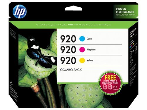 HP B3B30FN No 920 Inkjet Ink Cartridge for Officejet 6500 All-in-One Printer - 300 Pages - 3 Pack - Cyan, Yellow, Magenta