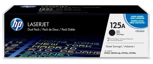 HP CB540AD No 125A Toner Cartridges - 2-Pack - Black
