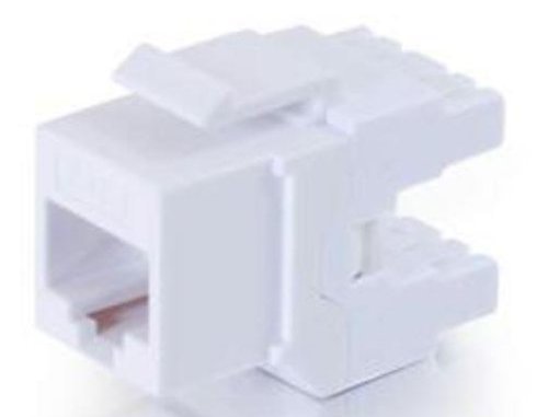 C2G 757120352105 35210 180 deg. Cat6 RJ45 UTP Keystone Jack - White