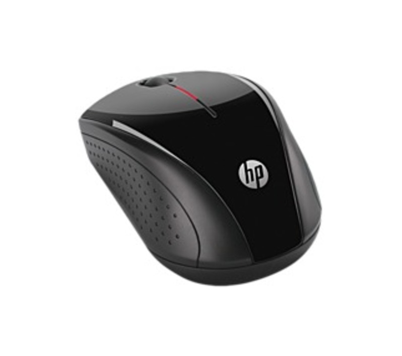 HP H2C22AAABL X3000 Wireless Optical Mouse - 2.4 GHz - USB - 1200 cpi - Metallic Gray, Glossy Black