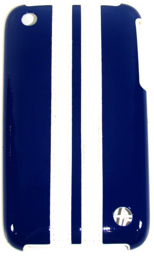 Trexta 813365014502 Snap it On Cell Phone Case - iPhone 3G/3GS - Blue / White Leather