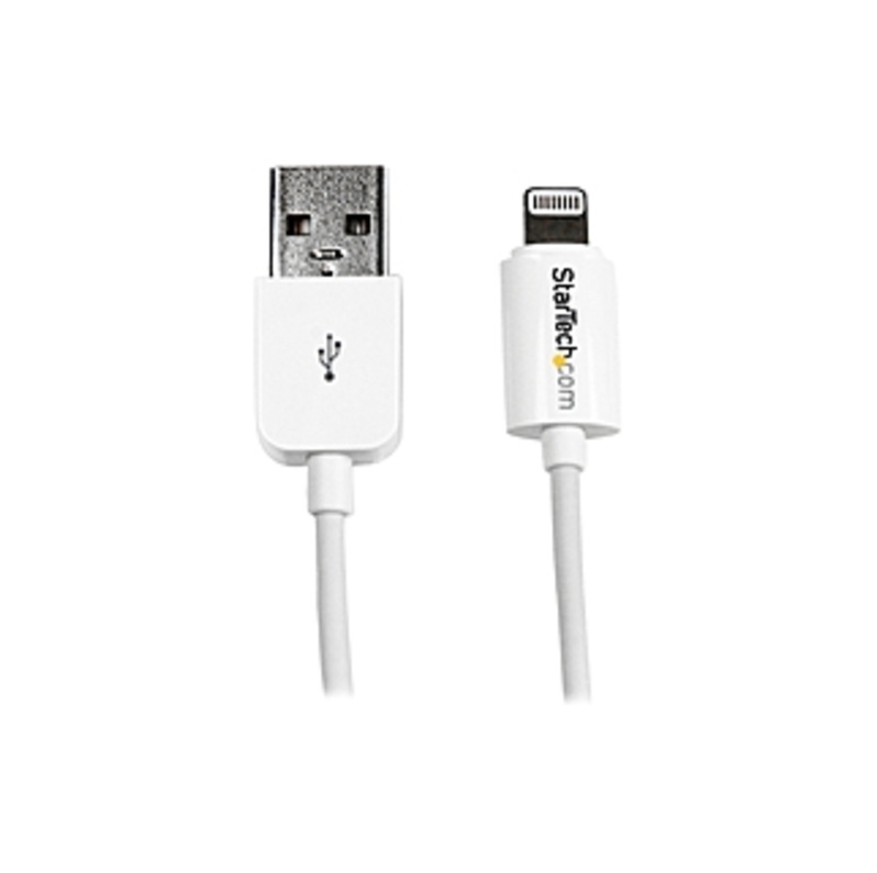 StarTech.com 2m (6ft) Long White Apple 8-pin Lightning Connector to USB Cable for iPhone / iPod / iPad - Lightning/USB for iPhone, iPod, iPad - 6.56 f