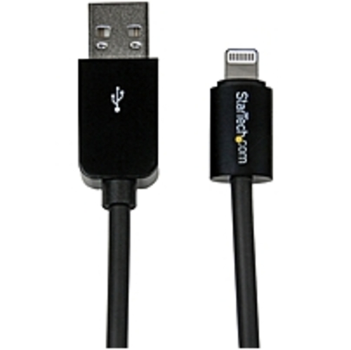 StarTech.com 1m (3ft) Black Apple 8-pin Lightning Connector to USB Cable for iPhone / iPod / iPad - Lightning/USB for iPod, iPad, iPhone - 3.28 ft - 1