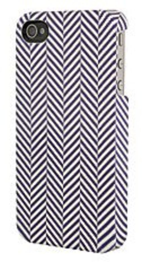 Venom Communications 8101923 Signature Case for iPhone 4, 4S - Herringbone Navy, White