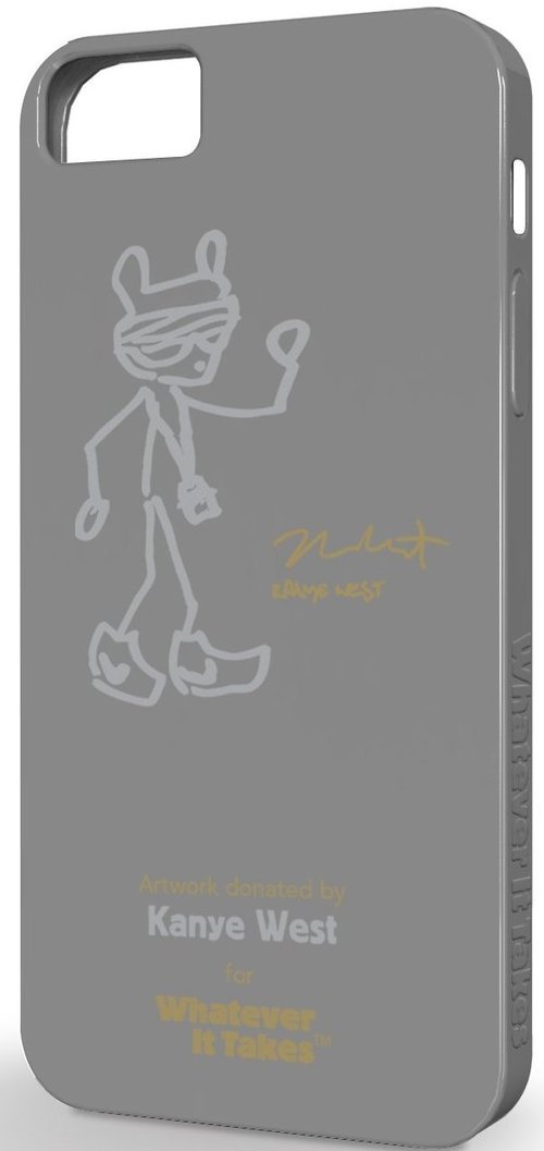 Symtek WUS-IP5-GKW01 Whatever It Takes Premium Gel Shell for Apple iPhone 5 - Kanye West Grey