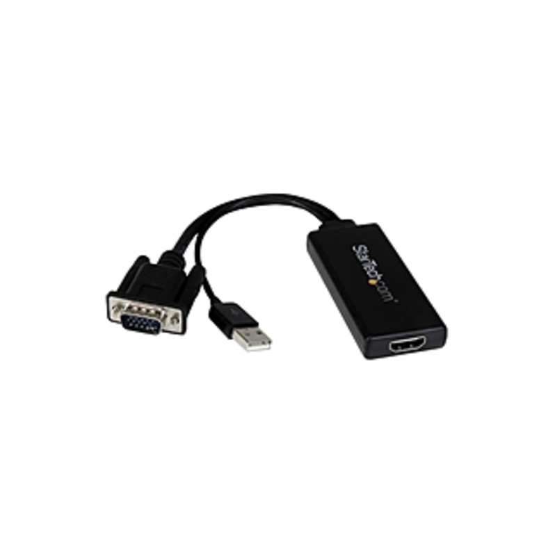 StarTech.com VGA to HDMI Adapter with USB Audio & Power - Portable VGA to HDMI Converter - 1080p - VGA/HDMI/USB for Audio/Video Device - 1 Pack - 1 x