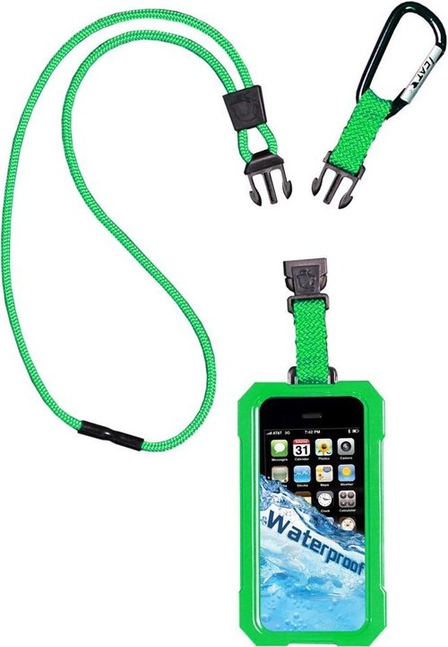 Icat Dri Cat Underwater Case for iPhone - Lime - Water Proof - Silicone - Lanyard Strap