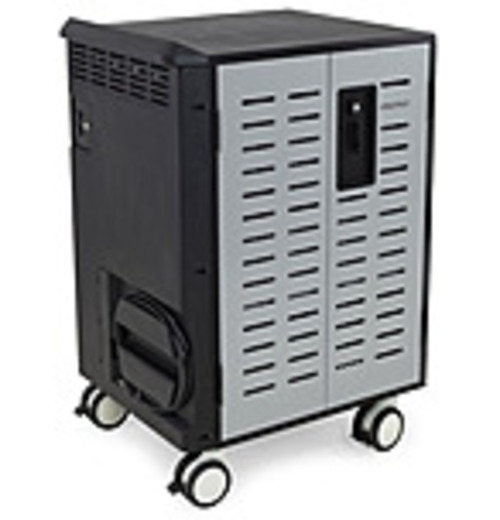 Ergotron Zip40 Charging Cart - 255 lb Capacity - 4 Casters - 5" Caster Size(s) - Steel - Black, Silver - For 40 Devices