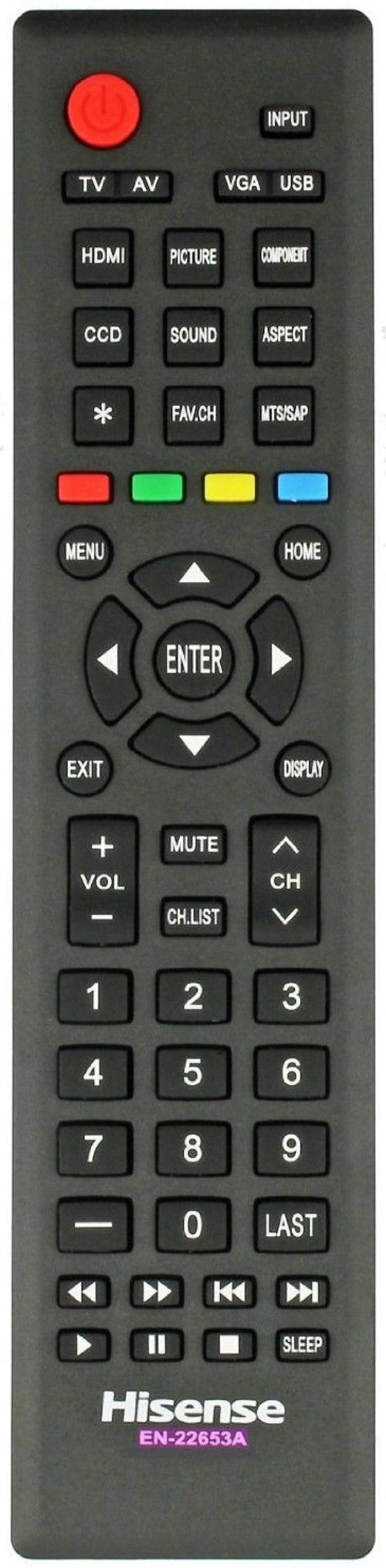 Hisense EN-22653A Remote Control for HDTV - 2 x AAA (Batteries Not Included)
