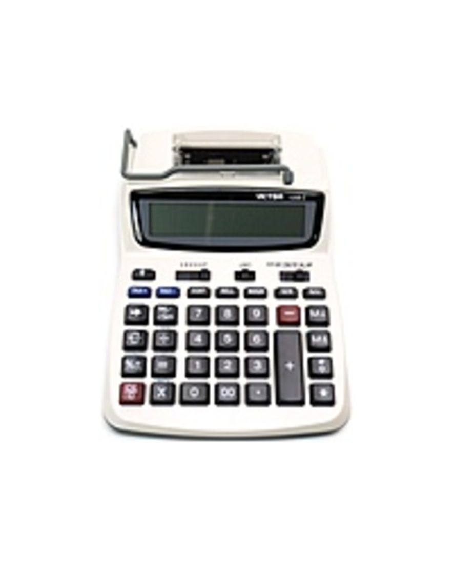 Victor 12082 Printing Calculator - AC Supply/Power Adapter Powered - 1.5" x 6" x 7.5" - White - 1 Each