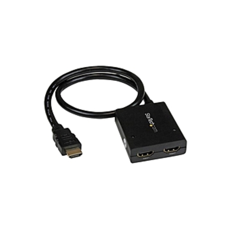 StarTech.com ST122HD4KU 4K HDMI 2-Port Video Splitter - 1x2 HDMI Splitter - Powered by USB or Power Adapter - 4K 30Hz - 30 Hz to 30 Hz - 3840