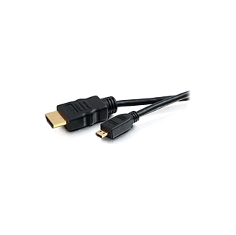 Image of C2G 3m High Speed HDMI to HDMI Micro Cable with Ethernet (9.8ft) - HDMI for Audio/Video Device - 9.84 ft - 1 x HDMI (Micro Type D) Male Digital Audio/