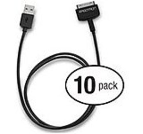 Ergotron Tablet Management 30-Pin to USB Cable Kit, 76 cm Length - for iPad - USB/Proprietary for iPad, Tablet PC, iPhone, iPod - 2.49 ft - 10 Pack -