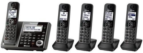 Panasonic KX-TG585SK DECT 6.0 Link2Cell Cordless Phone with Answering System - 5 Handsets - Black