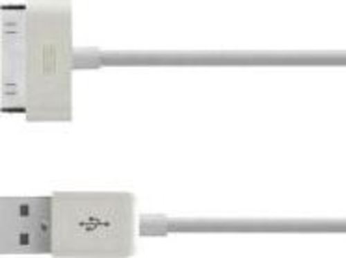 Just Wireless 705954054436 30 Pin USB Charge and Synchronize Cable - White