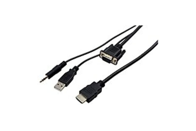Image of Visiontek 900824 VGA to HDMI 1.5M Active Cable (M/M) - HDMI/VGA for Video Device - 4.92 ft - HD-15 Male VGA - HDMI Male Digital Audio/Video