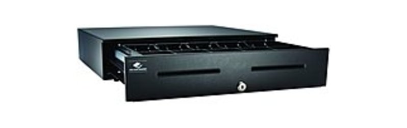 APG Series 4000  Painted Front Cash Drawer with Dual Media Slots - Coin Roll Storage - Black