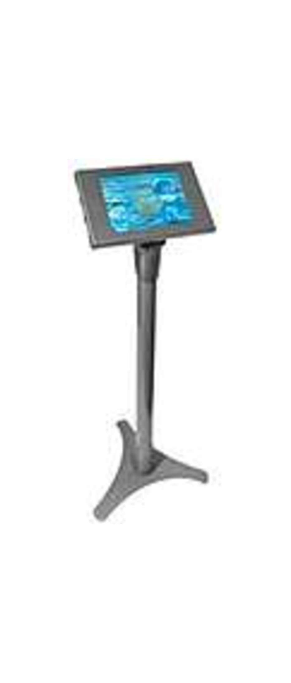 Galaxy Tab 1/ Tab 2/ Note (10.1") Secure Metal Jacket Enclosure with Adjutsable Floor Stand Kiosk Silver - Up to 10.1" Screen Support - Cast Iron, Alu