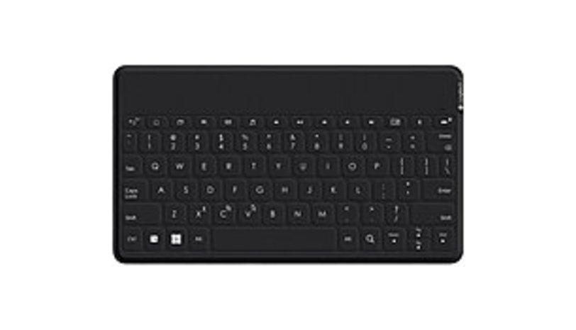 Logitech Ultra-portable, Stand-alone Keyboard - Wireless Connectivity - Bluetooth - Compatible with Tablet, Smartphone - QWERTY Keys Layout - Black