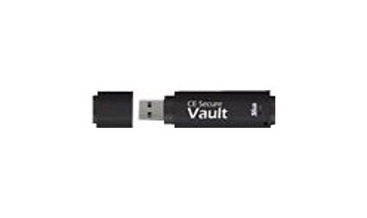 CMS Products CE-VAULT-32G-FAR 32 GB CE Secure Vault USB 2.0 Flash Drive - Black