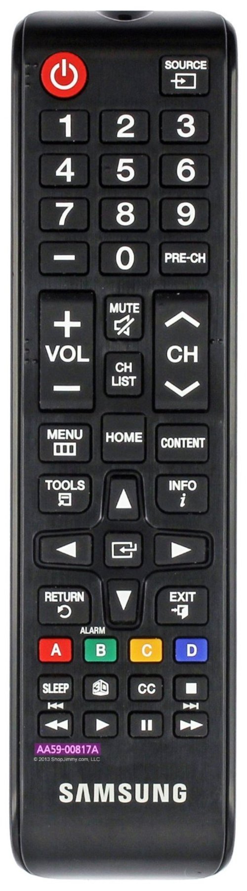 Remote Control for LED HDTV - 2 x AAA - Batteries Not Included - Samsung AA59-00817A