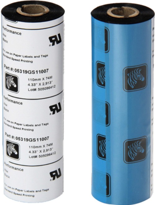 Zebra 05319GS11007-R 5319 4.30-inch x 244 Feet Wax Ribbon