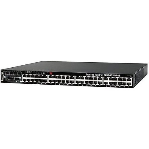 Brocade FastIron CX FCX648S-HPOE 48 Ports L3 Switch - 1 GB - Rack-mountable - Black