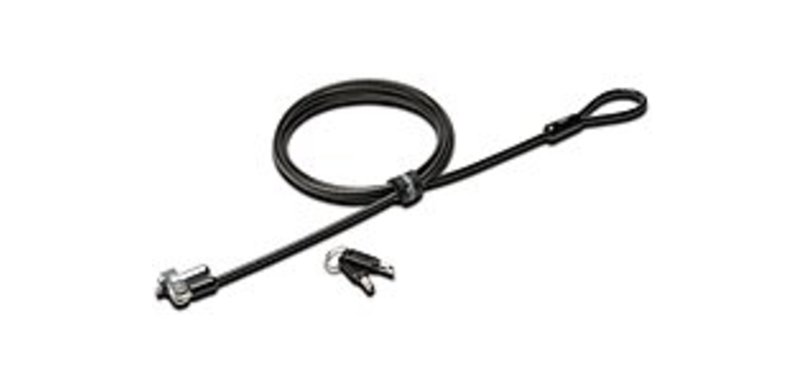 Kensington N17 Keyed Laptop Lock for Dell Devices - Black, Silver - Carbon Steel - 6 ft - For Notebook, Tablet