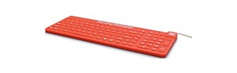 Man & Machine ECOOL/R5-LT E Cool Medical Grade Wired Keyboard for Downtime Workstations - Red