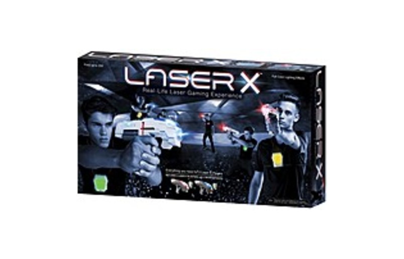 NSI Laser X 042409880289 Two Player Laser Tag - 2 Vests / 2 Laser X Blasters - Up to 200 Feet - Full Color Lighting Effects