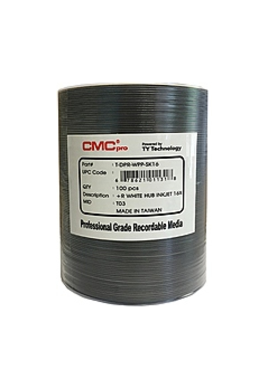 CMC Pro T-DPR-WPP-SK16 DVD+R 4.7 GB Inkjet Hub Printable Disks - 16x Speed - White