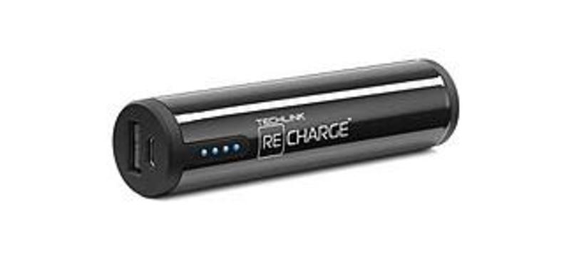TechLink 527037 ReCharge 2600 mAh Li-ion Power Bank - Black