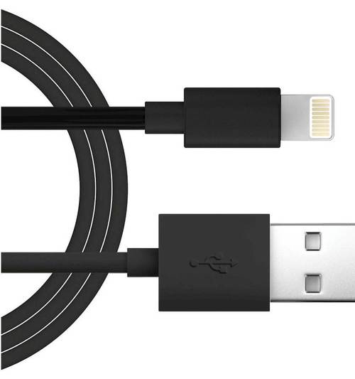 Just Wireless X-109708-MH 3 feet Lighting Charging Cable for iPhone 5/6/7 - Black
